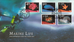 Ross Dependency 2003 FDC Scott #L79-#L83 Set Of 5 Marine Life - FDC