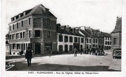 Cpa - Plomodiern - Rue De L'Eglise, Hôtel Du Ménez-Hom - - Plomodiern