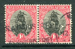 South Africa 1926-27 Definitives - Waterlow Print - 1d Dromedaris Pair Used (SG 31) - Ungebraucht