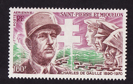 Saint Pierre & Miquelon Poste Aérienne 1972 Y&T N°PA53 - Michel N°482 * - 100f Général De Gaulle - Unused Stamps
