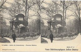 Vues Stéréoscopiques, Paris Jardin Du Luxembourg, Fontaine Médicis - Carte Julien Damoy N° 2 Non Circulée - Stereoskopie