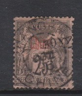 France-Offices In China 1894 25c  Black And Rose, Overprinted Chine,used - Oblitérés