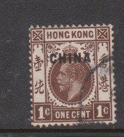 Hong Kong British Post Offices In China  1917  1c Brown Used - Usati