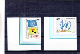 Nations Unies - ONU - Drapeaux - Zaïre - COB 1291 / 92 De 1985 - NON Dentelés - Valeur 10 Euros - Stamps