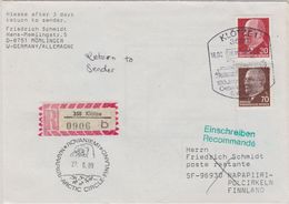 Finland 1989 Return R-letter Rovaniemi / Arctic Circle Ca 27.6.89 (41036) - Sonstige & Ohne Zuordnung