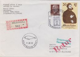 Norway 1990 Alesund Return R-letter Ca Alesud 21.06.90 (41038) - Sonstige & Ohne Zuordnung