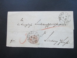 AD 1867 Preussen Nr. 18 EF 2x Stempel K2 Duisburg Und Rotstift 3 / Rötel Taxe - Cartas & Documentos