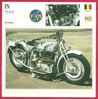 FN 750 M 50. Moto De Tourisme. Belgique. 1923. L'ultime Sursaut. - Deportes