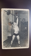SOVIET SPORT. Weightlifter Shishkov. OLD Postcard 1930s - USSR WEIGHTLIFTING - Gewichtheffen