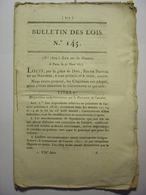 BULLETIN DES LOIS N°145 Du 26 MARS 1817 Contenant La  LOI SUR LES FINANCES POUR L'ANNEE 1817 - Décrets & Lois