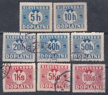 Slovaquie Taxe N° 1 / 3 + 5 / 6 + 8 + 10 / 11 O Partie De Série : Les 8 Valeurs Oblitérations Moyennes Sinon TB - Used Stamps