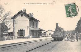 Saint Martin D'Auxigny        18     La Gare. Train        (voir Scan) - Other & Unclassified
