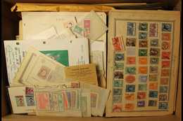 MAMMOTH MIXED SORTER CARTON An Untidy And Unsorted Assembly Of Stamps In Stock Books, On Pages, Stuffed Into Envelopes A - Other & Unclassified