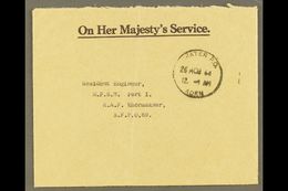 1964 (26 Mar) Stampless OHMS Envelope To RAF Khormaksar B.F.P.O. 69, Fine "CRATER P.O. / ADEN" Cds. For More Images, Ple - Aden (1854-1963)