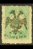 1913 10pa Green Ovptd "Eagle" In Black, SG 5, Very Fine Used. Signed Calves. Cat £250 For More Images, Please Visit Http - Albanie