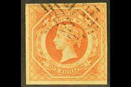 NEW SOUTH WALES 1854-59 1s Rosy Vermilion Imperf Diadem With ERROR OF WATERMARK "8", SG 99a, Very Fine Used With Four Go - Autres & Non Classés