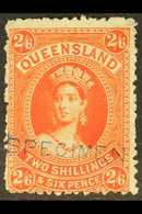 QUEENSLAND 1882-95 2s6d Vermilion, SG 158, Fine Mint With "SPECIMEN" Handstamp. For More Images, Please Visit Http://www - Sonstige & Ohne Zuordnung