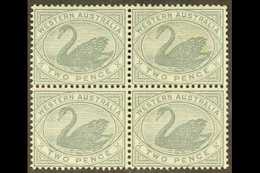 WESTERN AUSTRALIA 1885-93 2d Grey, Wmk Crown CA Sideways, BLOCK OF FOUR, SG 96a, Light Mark On Top Right Stamp, Otherwis - Autres & Non Classés