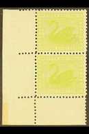 WESTERN AUSTRALIA 1902-11 8d Apple-green, Wmk V Over Crown, Vertical Corner Marginal Pair, SG 121, Never Hinged Mint. Fo - Sonstige & Ohne Zuordnung