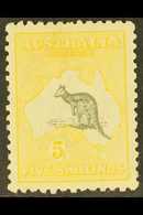 1915-28 5s Grey And Pale Yellow Kangaroo, SG 42c, Fine Mint, Well Centred. For More Images, Please Visit Http://www.sand - Other & Unclassified