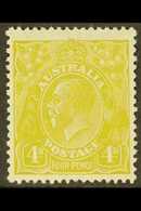 1929 4d Yellow Olive Perf 13½ X 12½, SG 102, Kangaroo's "Tongue Out" Variety, Brusden White 116(4)e, Fine Mint For More  - Andere & Zonder Classificatie