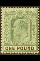 1902-10 £1 Green And Black, Wmk Crown CA, SG 70, Mint Lightly Hinged. Fresh! For More Images, Please Visit Http://www.sa - Andere & Zonder Classificatie
