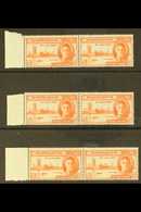 1946 1½d Victory Red Orange TWO FLAGS ON TUG Varieties, SG 262a, Three Never Hinged Mint Left Marginal Pairs, Each With  - Barbados (...-1966)