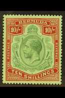 1924-32 10s Green And Red On Pale Emerald, SG 92, Very Fine Mint. For More Images, Please Visit Http://www.sandafayre.co - Bermuda
