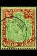 1924-32 10s Green & Red/pale Emerald, SG 92, Very Fine Used For More Images, Please Visit Http://www.sandafayre.com/item - Bermudes