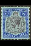 1924-32 2s Purple And Bright Blue On Pale Blue, With Break In Lines Below Left Scroll SG 88e, Fresh Mint, Couple Slightl - Bermudes