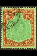 1939 10s. Bluish Green And Deep Red On Green, SG 119a, With Neat 1941 Corner Cds.  For More Images, Please Visit Http:// - Bermudes