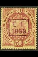 1899 NORTHERN BOLIVIA 50c Claret With Boxed "E.F. / 1899" Local Handstamp, SG 90 (see Note After Scott 59), Mint, Fresh  - Bolivie