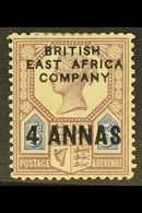 1890 (May) 4a On 5d Dull Purple And Blue, SG 3, Mint With Toned Gum. For More Images, Please Visit Http://www.sandafayre - Afrique Orientale Britannique