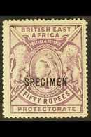 1897 50r Mauve, Watermark Reversed, Overprinted "SPECIMEN", SG 99xs, Fine Mint. For More Images, Please Visit Http://www - Brits Oost-Afrika