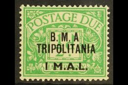 TRIPOLITANIA POSTAGE DUES - 1948 1l On ½d Emerald Variety "No Stop After A", SG TD1a, Very Fine Mint. For More Images, P - Italian Eastern Africa