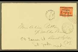 1920 3c On 15c Bright Scarlet, SG 146, On Neat Cover Tied St John's East Sept. 18th 1920 Cds, Sent To North Sydney, Nova - Other & Unclassified