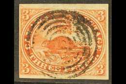 1851 3d Deep Red On Wove Paper, SG 6, Very Fine Used With Clear To Large Margins All Round And Neat Central Cancel. For  - Sonstige & Ohne Zuordnung