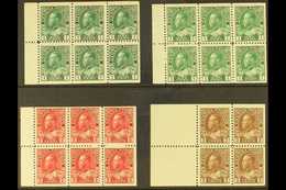 1911-22 All Four Booklet Panes, SG 197b, 199a, 201a & 205a, Fine Mint, Very Fresh. (4 Panes) For More Images, Please Vis - Other & Unclassified