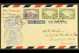 1937 Air Mail Cover Franked 1935 20c Olive (2) And 50c Violet, Carried On The First Flight San Francisco To Macau (Fam 1 - Sonstige & Ohne Zuordnung