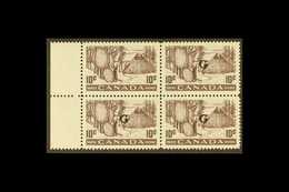 OFFICIALS 1950 - 1 10c Brown Purple Drying Furs, Marginal Block Of 4 Overprinted "G", Variety "overprint Omitted In Pair - Andere & Zonder Classificatie