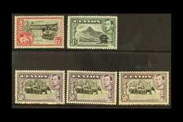 1938-49 Scarce Perfs, With 2c SG 386a, 3c SG 387c, 50c SG 394, 394a And 395c, Lightly Hinged Mint, Cat £990. (5 Stamps)  - Ceylan (...-1947)