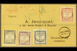 1893 (14th August) Rare Envelope Registered To Germany, Bearing The 1892 Set Of Four, SG 1/4, Tied By Black Cook Islands - Cook Islands