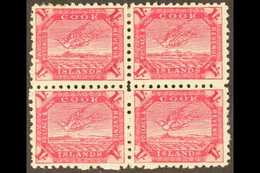 1893-1900 (perf 11) 1s Deep Carmine Torea (SG 20a) - A Very Fine Mint BLOCK OF FOUR, The Lower Pair NEVER HINGED. For Mo - Cook