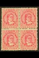 1893-1900 2½d Rose-carmine Queen, SG 8a, Scarce Mint Block Of Four With Large Part Gum, Light Paper Adherence And Few Sp - Cook Islands