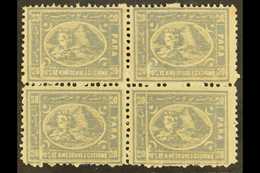 1874-5 20pa Grey-blue, P.13½x12½ In A BLOCK OF 4, SG 37d, Very Fine Mint, A Few Split Perfs, But A Nice Block. For More  - Other & Unclassified