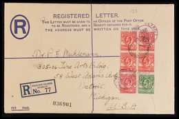 1930 SCARCE FORMULAR REGISTERED ENVELOPE 1930 (13 Nov) Formular Registered Envelope (type D2) From Falkland Islands To M - Falkland Islands