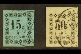 GUADELOUPE POSTAGE DUE 1879 15c & 30c Issue, Yvert 4/5, Very Fine Used (2 Stamps) For More Images, Please Visit Http://w - Other & Unclassified