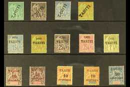 TAHITI 1893-1903 Fine Mint All Different Collection. With 1893 Diagonal Overprint 5c To 20c (the 10c & 20c No Gum); "189 - Autres & Non Classés