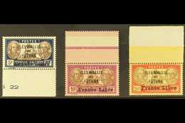 WALLIS ET FUTUNA 1941 "France Libre" Overprinted High Values, 5f To 20f, Yv 122/24, Never Hinged Mint (3 Stamps) For Mor - Other & Unclassified