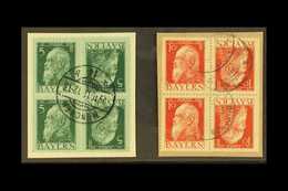 BAVARIA 1911 5pf Green On Green Type II And 10pf Carmine On Buff Birthday Type III TETE-BECHE BLOCKS Of 4 (Michel K 1 II - Sonstige & Ohne Zuordnung